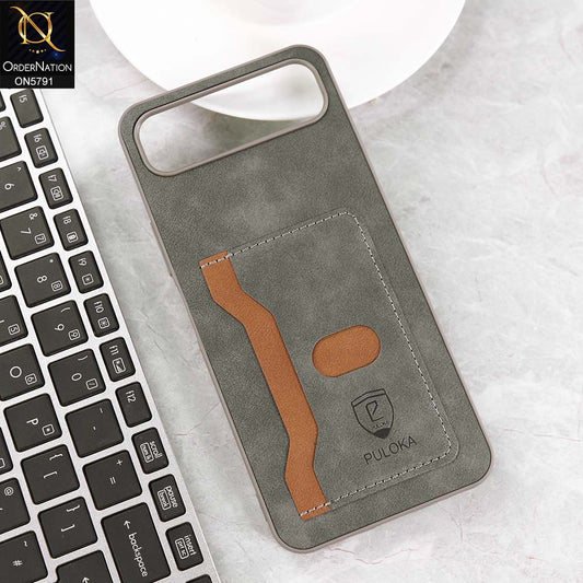 Infinix Smart 10 Plus Cover - Gray - New Premium Soft Tpu Leather Textured Case With Card Holder