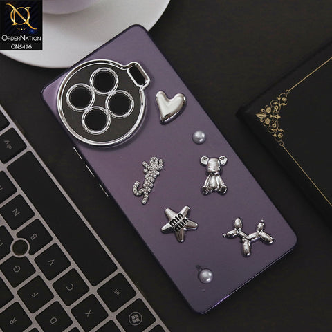 Tecno Spark 20 Pro Plus Cover - Purple - 3D Smile Cartoon Matte Shinny Case With Camera Protection Soft Border Case