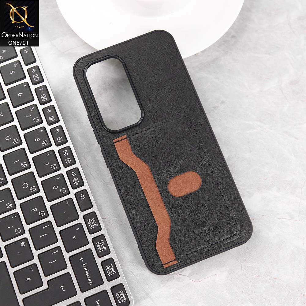 Tecno Spark 40 Pro Cover - Black - New Premium Soft Tpu Leather Textured Case With Card Holder