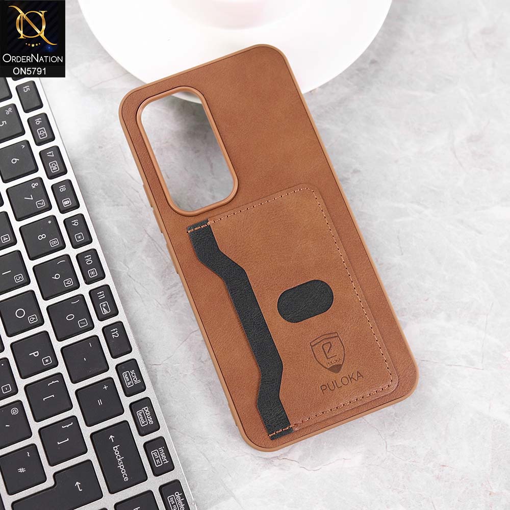 Tecno Spark 40 Pro Cover - Brown - New Premium Soft Tpu Leather Textured Case With Card Holder