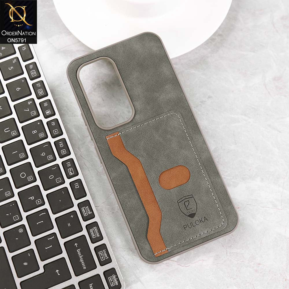 Tecno Spark 40 Pro Cover - Gray - New Premium Soft Tpu Leather Textured Case With Card Holder