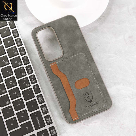 Tecno Spark 40 Pro Cover - Gray - New Premium Soft Tpu Leather Textured Case With Card Holder