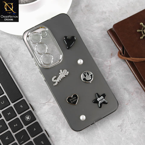 Tecno Spark 40 Pro Plus Cover - Black - 3D Smile Cartoon Matte Shinny Case With Camera Protection Soft Border Case