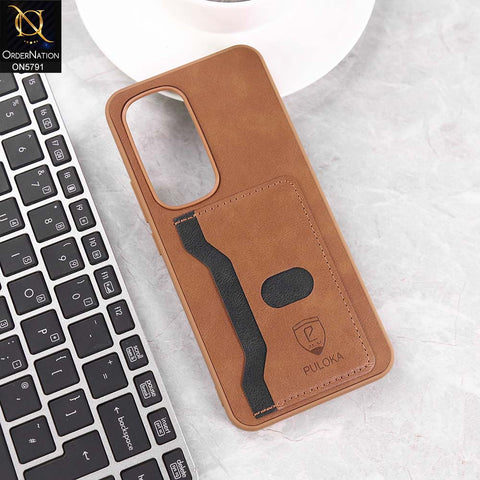 Tecno Spark 40 Pro Plus Cover - Brown - New Premium Soft Tpu Leather Textured Case With Card Holder