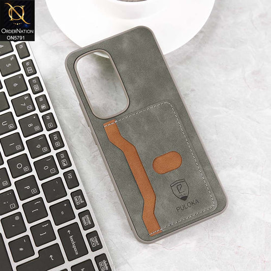 Tecno Spark 40 Pro Plus Cover - Gray - New Premium Soft Tpu Leather Textured Case With Card Holder