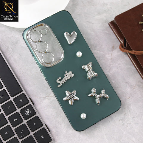 Tecno Spark 40 Pro Plus Cover - Green - 3D Smile Cartoon Matte Shinny Case With Camera Protection Soft Border Case