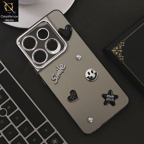 Tecno Pop 7 Pro Cover - Black - 3D Smile Cartoon Matte Shinny Case With Camera Protection Soft Border Case