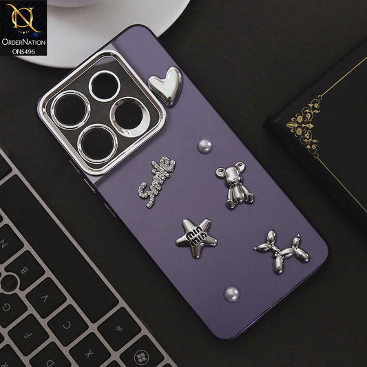 Tecno Spark Go 2023 Cover - Purple - 3D Smile Cartoon Matte Shinny Case With Camera Protection Soft Border Case