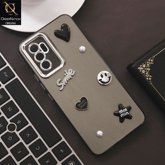 Vivo S10e Cover - Black - 3D Smile Cartoon Matte Shinny Case With Camera Protection Soft Border Case