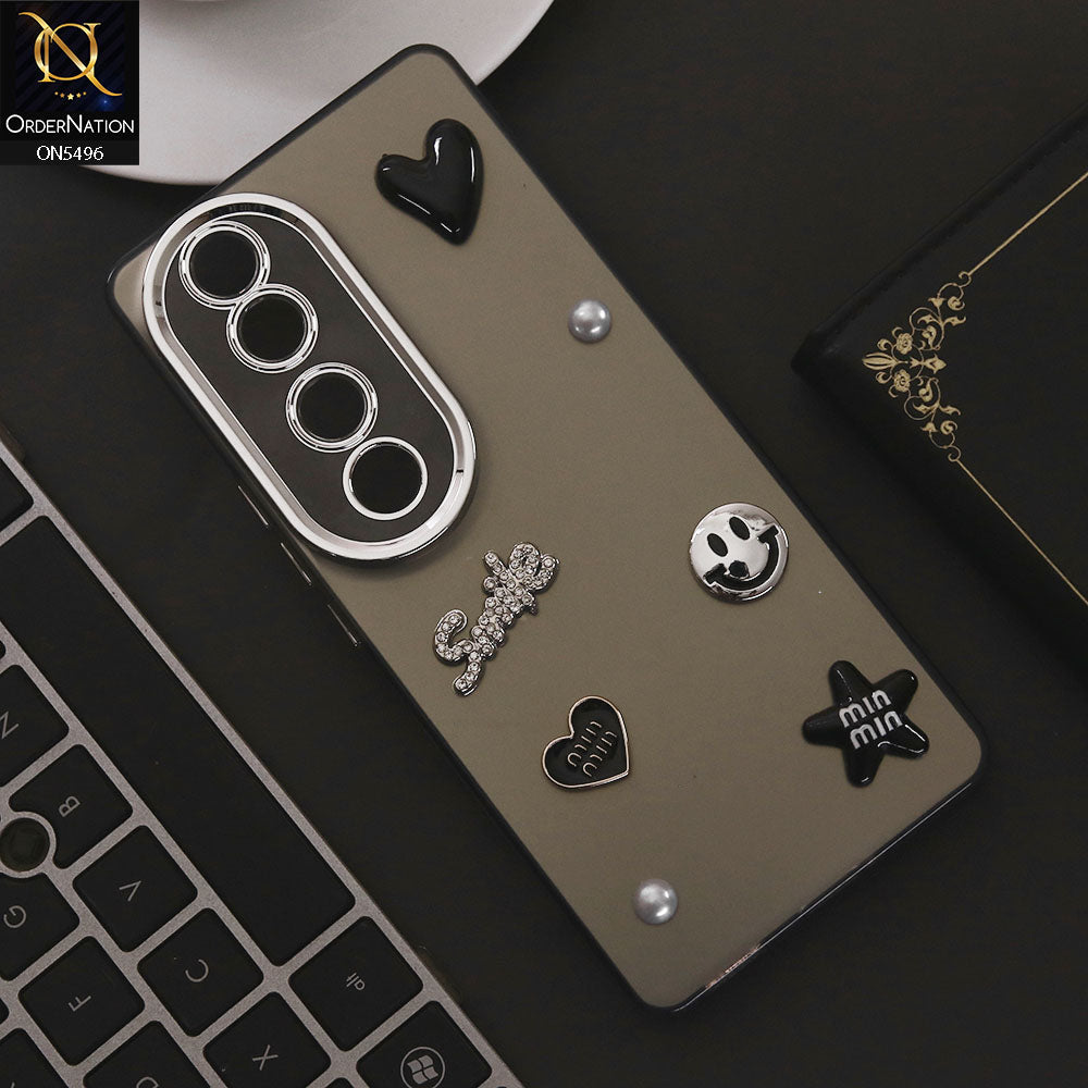 Vivo V40 Pro Cover - Black - 3D Smile Cartoon Matte Shinny Case With Camera Protection Soft Border Case