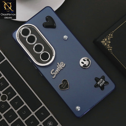 Vivo S19 Pro Cover - Blue - 3D Smile Cartoon Matte Shinny Case With Camera Protection Soft Border Case