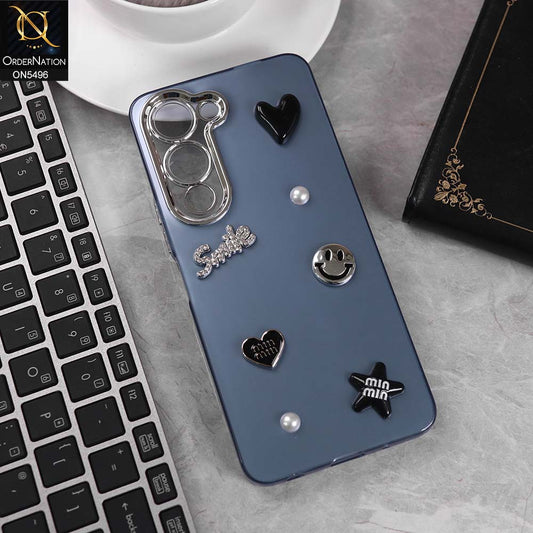 Vivo Y29s Cover - Blue -  3D Smile Cartoon Matte Shinny Case With Camera Protection Soft Border Case