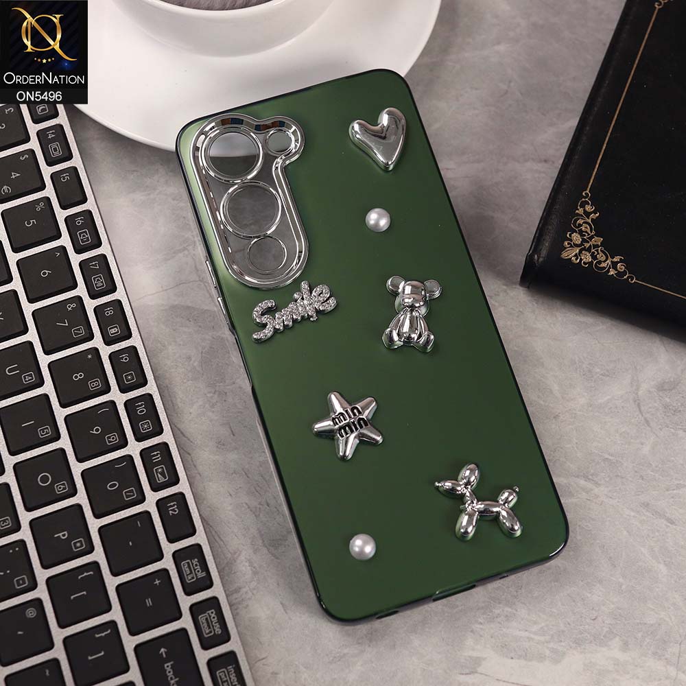 Vivo Y29s Cover - Green -  3D Smile Cartoon Matte Shinny Case With Camera Protection Soft Border Case