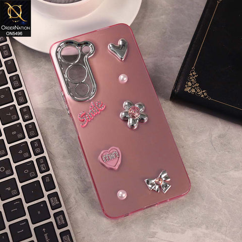 Vivo Y29s Cover - Pink -  3D Smile Cartoon Matte Shinny Case With Camera Protection Soft Border Case
