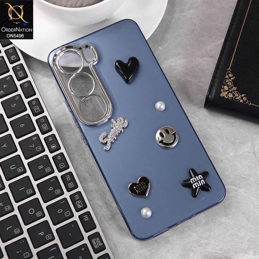 Vivo Y200 (2025) Cover - Blue -  3D Smile Cartoon Matte Shinny Case With Camera Protection Soft Border Case