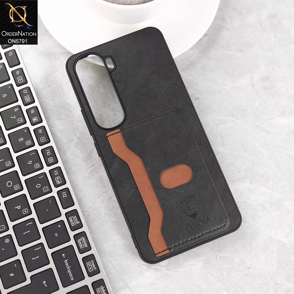 Vivo Y400 4G Cover - Black - New Premium Soft Tpu Leather Textured Case With Card Holder