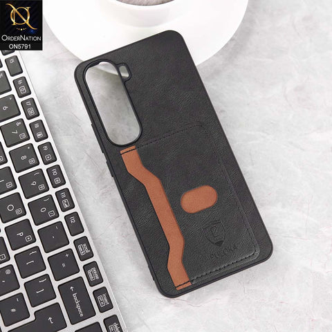 Vivo Y400 4G Cover - Black - New Premium Soft Tpu Leather Textured Case With Card Holder