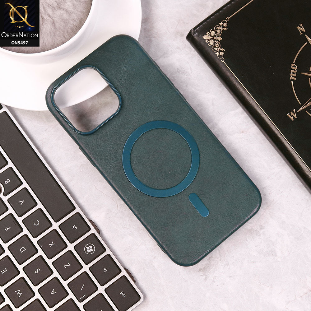 iPhone 16 Pro Max Cover - Blue - Luxury Leather Magnetic Protective Soft Borders Case