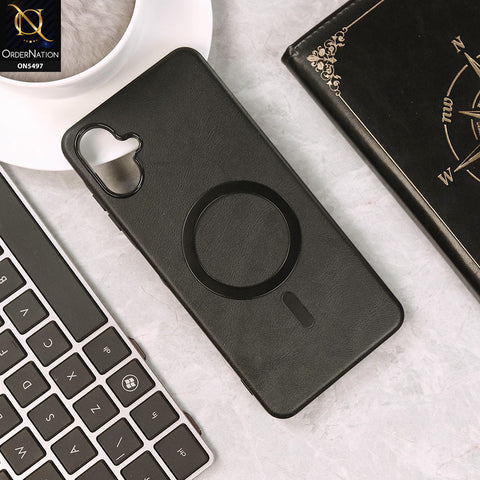 Samsung Galaxy A06 Cover - Black - Luxury Leather Magnetic Protective Soft Borders Case