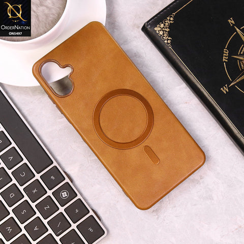 Samsung Galaxy A06 Cover - Brown - Luxury Leather Magnetic Protective Soft Borders Case