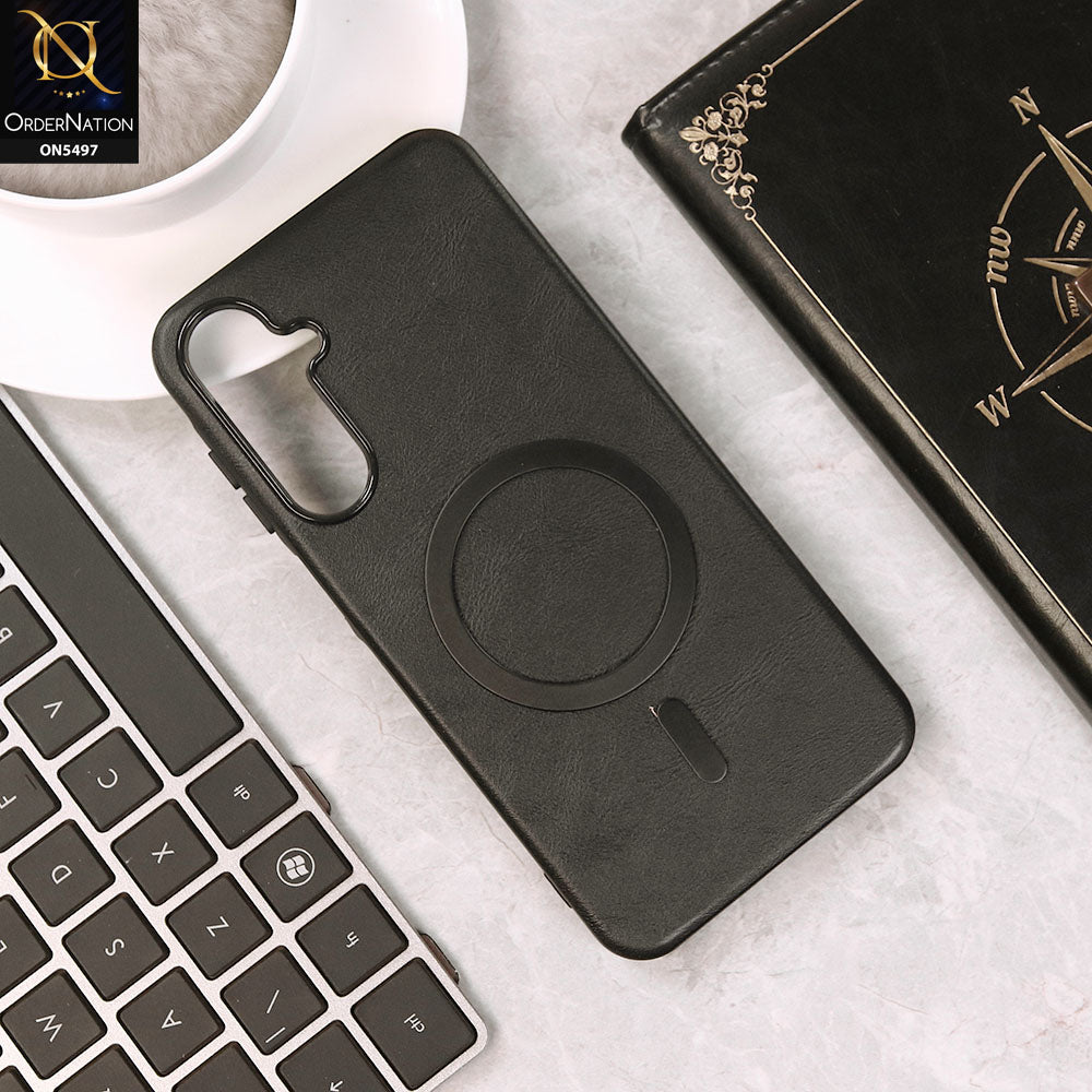 Samsung Galaxy A16 Cover - Black - Luxury Leather Magnetic Protective Soft Borders Case