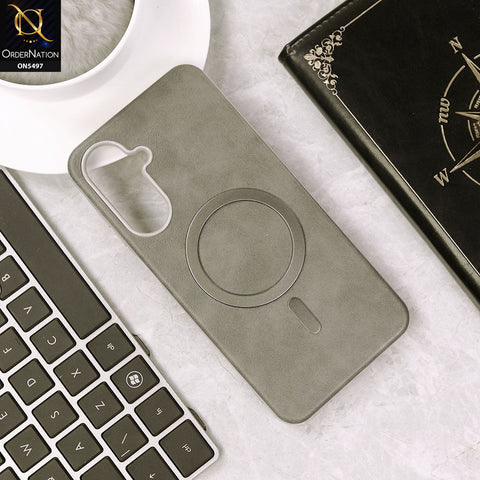 Samsung Galaxy A26 Cover - Gray - Luxury Leather Magnetic Protective Soft Borders Case