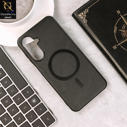 Samsung Galaxy A36 Cover - Black - Luxury Leather Magnetic Protective Soft Borders Case