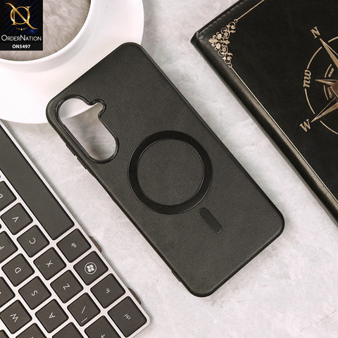 Samsung Galaxy A36 Cover - Black - Luxury Leather Magnetic Protective Soft Borders Case