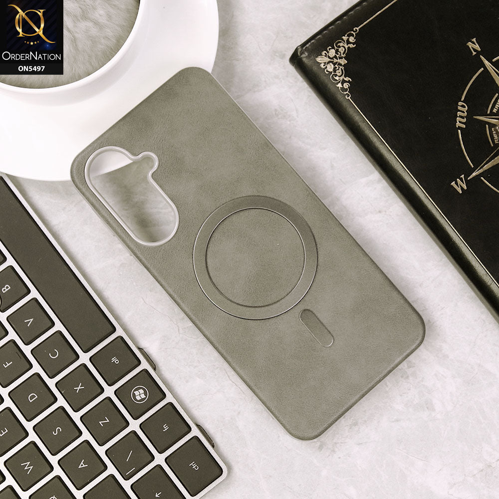 Samsung Galaxy A36 Cover - Gray - Luxury Leather Magnetic Protective Soft Borders Case