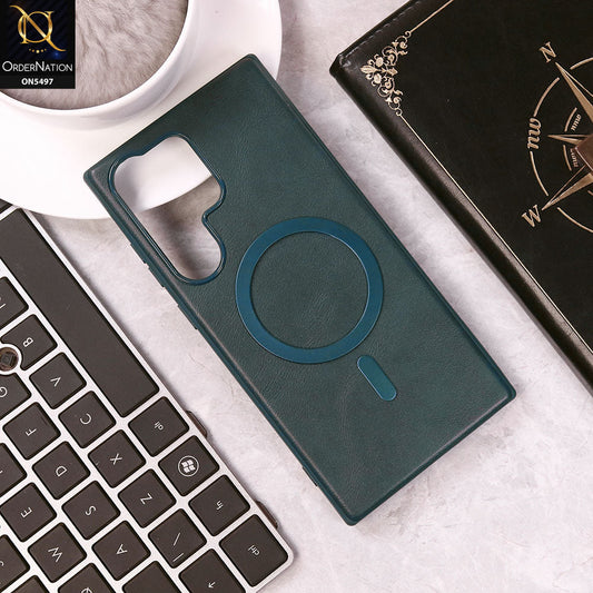 Samsung Galaxy S24 Ultra Cover - Blue - Luxury Leather Magnetic Protective Soft Borders Case