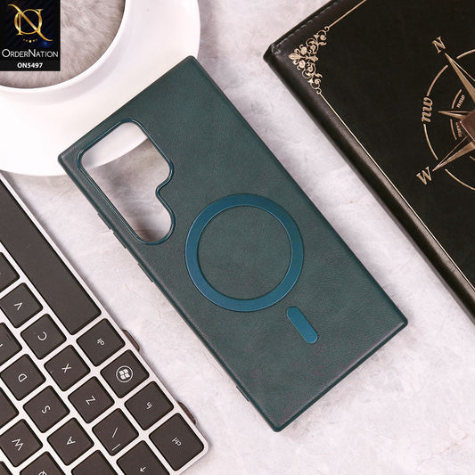 Samsung Galaxy S24 Ultra Cover - Blue - Luxury Leather Magnetic Protective Soft Borders Case