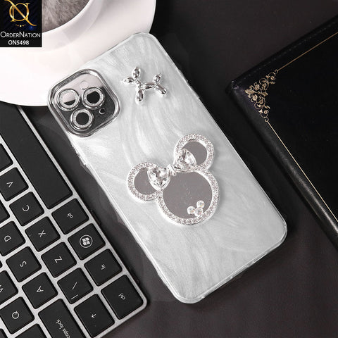 iPhone 12 Prox Cover - Silver - New Cartoon MultiColour Case With Mirror