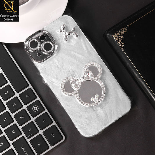 iPhone 14  Cover - Silver - New Cartoon MultiColour Case With Mirror