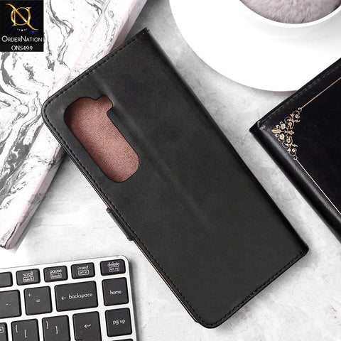 Infinix Hot 50 Pro Plus Cover - Black - Premium PU Leather Magnetic Flip Book Card Slots Wallet Soft Case