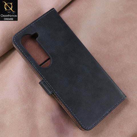 Infinix Hot 60 Pro Cover - Blue -  Premium PU Leather Magnetic Flip Book Card Slots Wallet Soft Case