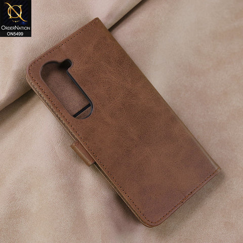 Infinix Hot 60 Pro Cover - Dark Brown -  Premium PU Leather Magnetic Flip Book Card Slots Wallet Soft Case