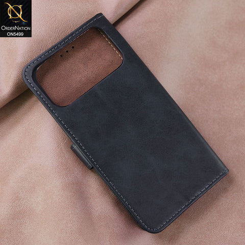 iPhone 17 Pro Max Cover - Blue -  Premium PU Leather Magnetic Flip Book Card Slots Wallet Soft Case