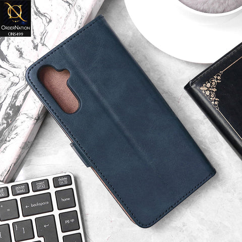 Samsung Galaxy A16 Cover - Blue - Premium PU Leather Magnetic Flip Book Card Slots Wallet Soft Case