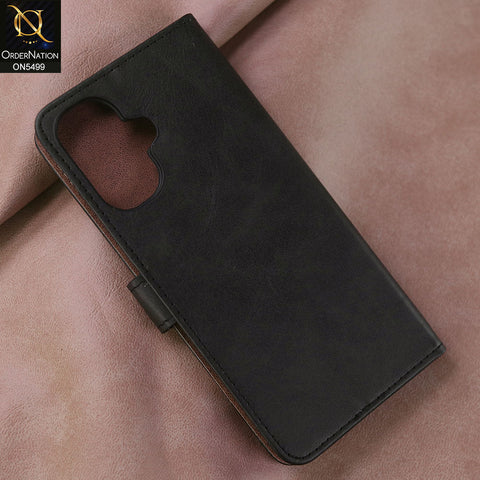 Infinix Smart 10 Cover - Black -  Premium PU Leather Magnetic Flip Book Card Slots Wallet Soft Case