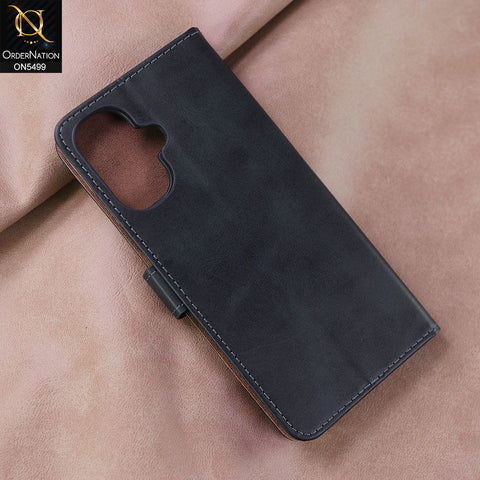 Infinix Smart 10 Cover - Blue -  Premium PU Leather Magnetic Flip Book Card Slots Wallet Soft Case