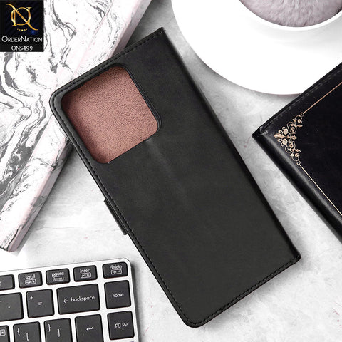 Infinix Smart 7 HD Cover - Black - Premium PU Leather Magnetic Flip Book Card Slots Wallet Soft Case