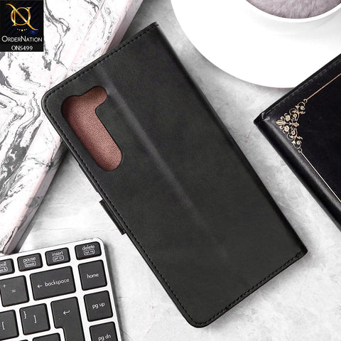 Vivo Y200e Cover - Black - Premium PU Leather Magnetic Flip Book Card Slots Wallet Soft Case