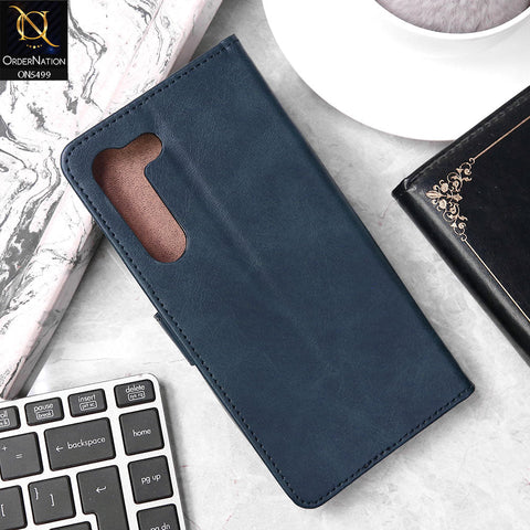 Vivo Y200e Cover - Blue - Premium PU Leather Magnetic Flip Book Card Slots Wallet Soft Case