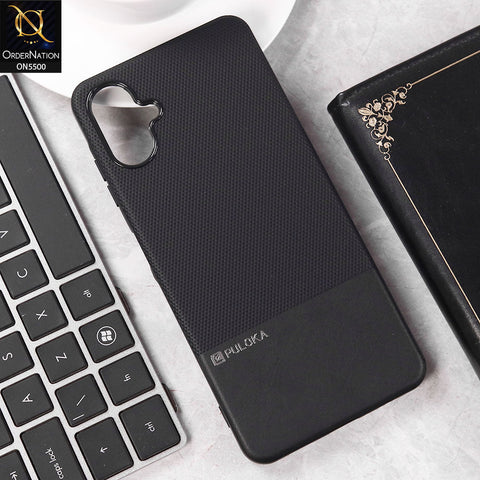 Samsung Galaxy A06  Cover - Black - New Premium  Leather Textured  Soft Borderd Case