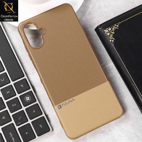 Samsung Galaxy A06  Cover - Brown - New Premium  Leather Textured  Soft Borderd Case