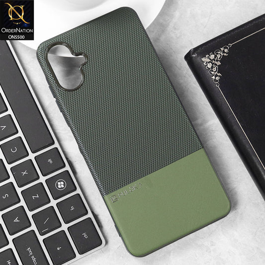 Samsung Galaxy A06  Cover - Green - New Premium  Leather Textured  Soft Borderd Case