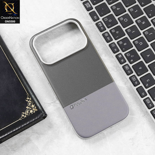 iPhone 17 Pro - Gray -  New Premium  Leather Textured  Soft Borderd Case