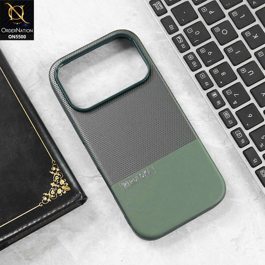 iPhone 17 Pro - Green -  New Premium  Leather Textured  Soft Borderd Case