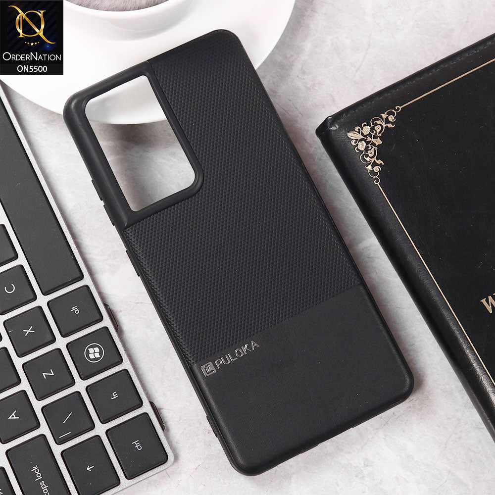 Samsung Galaxy S21 Ultra 5G  Cover - Black - New Premium  Leather Textured  Soft Borderd Case