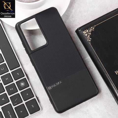 Samsung Galaxy S21 Ultra 5G  Cover - Black - New Premium  Leather Textured  Soft Borderd Case